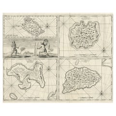 Antique Maps of Manipa, Nusa-Laut, Saparua and Haruku in Maluku, Indonesia 1726