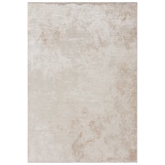 Modern Solid Color Cream Ivory Luxury Area Rug with Optional Fringe