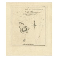 Antique Map of Norfolk Island, Australia by Capt. James Cook, 1803