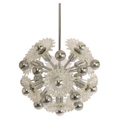 Stunning Floral Chrome Sputnik Chandelier, Germany, 1960s