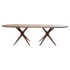 Stamford Modern's Gazelle Dining Table in Walnut, Oval Version
