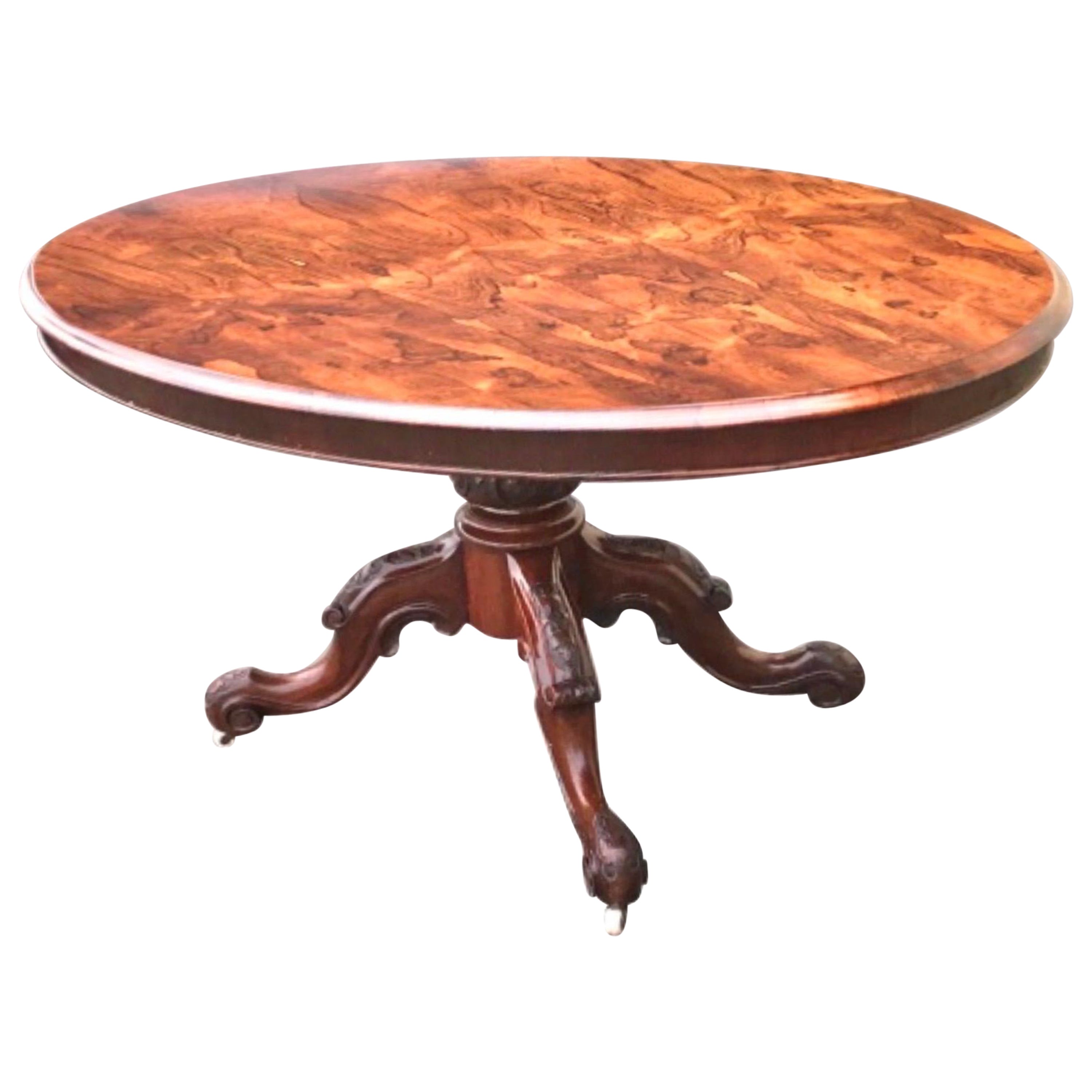 Antique Early Victorian Oval Rosewood Centre Pedestal Hall,Breakfast Loo Table