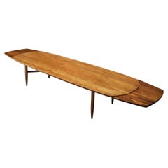 Large Custom Sam Maloof Table with Extension Leaves in Walnut
