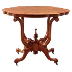 Antique Burr Walnut Window Table, Occasional Table