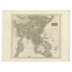 Antique Map of Asia Depicting Asia and Australia, c.1814