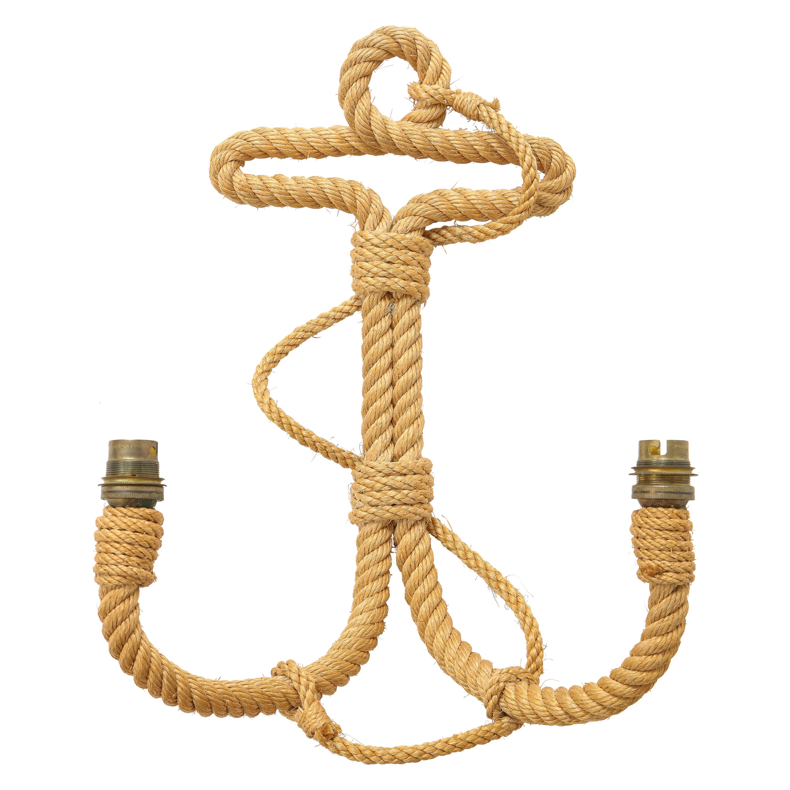 Anchor Shaped Rope Wall Light by Audoux Minnet, France, 1960's