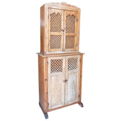 Antique 19th Century Spanish Kitchen Cupboard with Louvered Doors