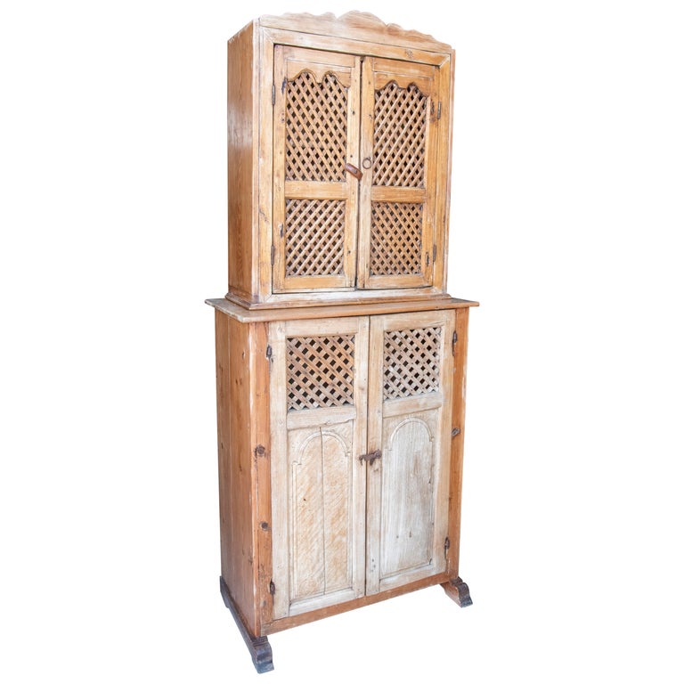 19th Century Spanish Kitchen Cupboard with Louvered Doors at 1stDibs