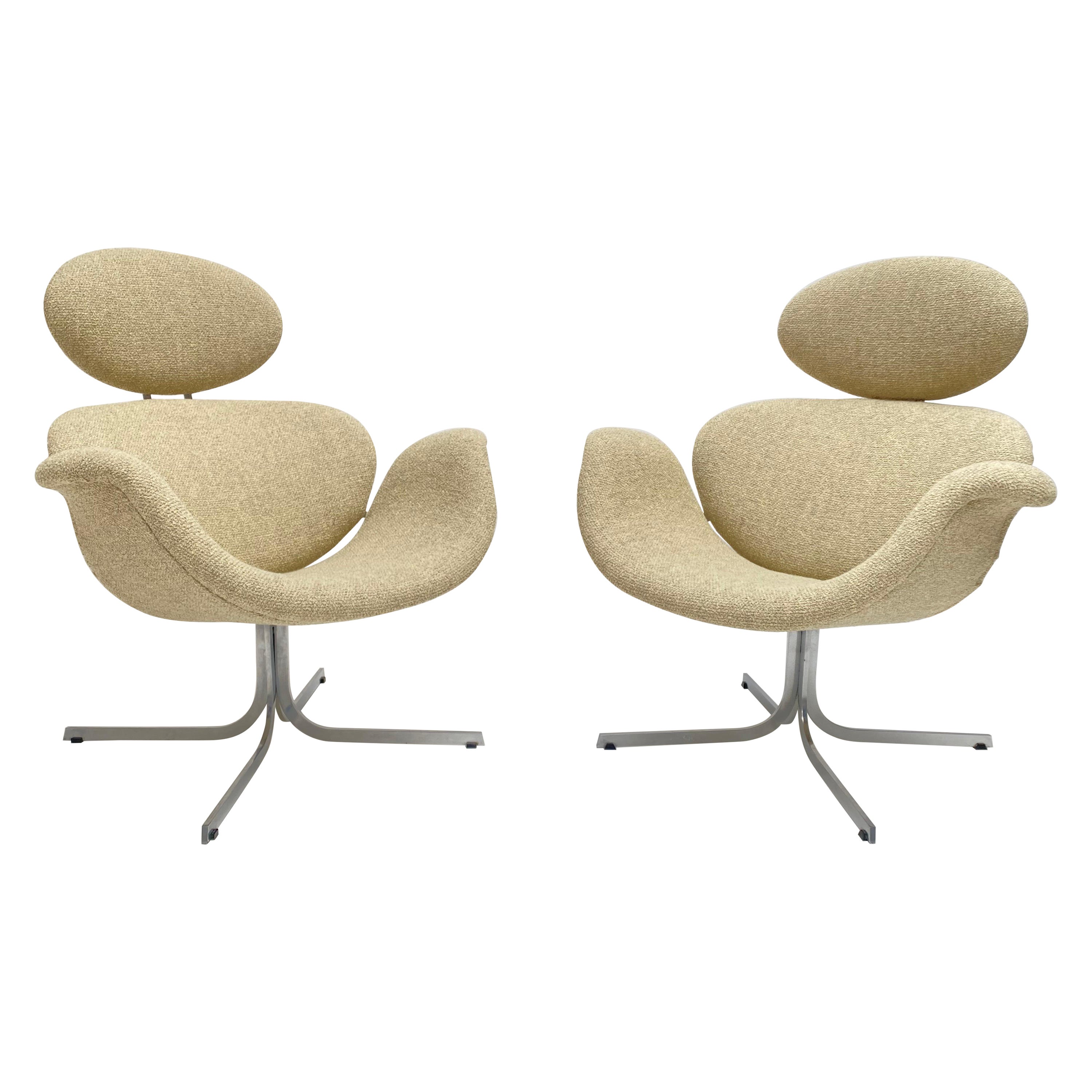 Pair First Edition "Big Tulip" Lounge Chairs F551 by Pierre Paulin Artifort 1959