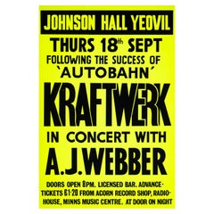 Affiche de concert vintage originale du Kraftwerk, Yeovil, 1975