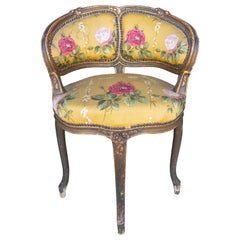 19th Century French Upholstered Wooden Corner Chair