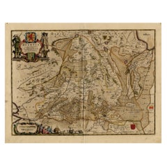 Antique Map of Drenthe, a Province in The Netherlands, 1658