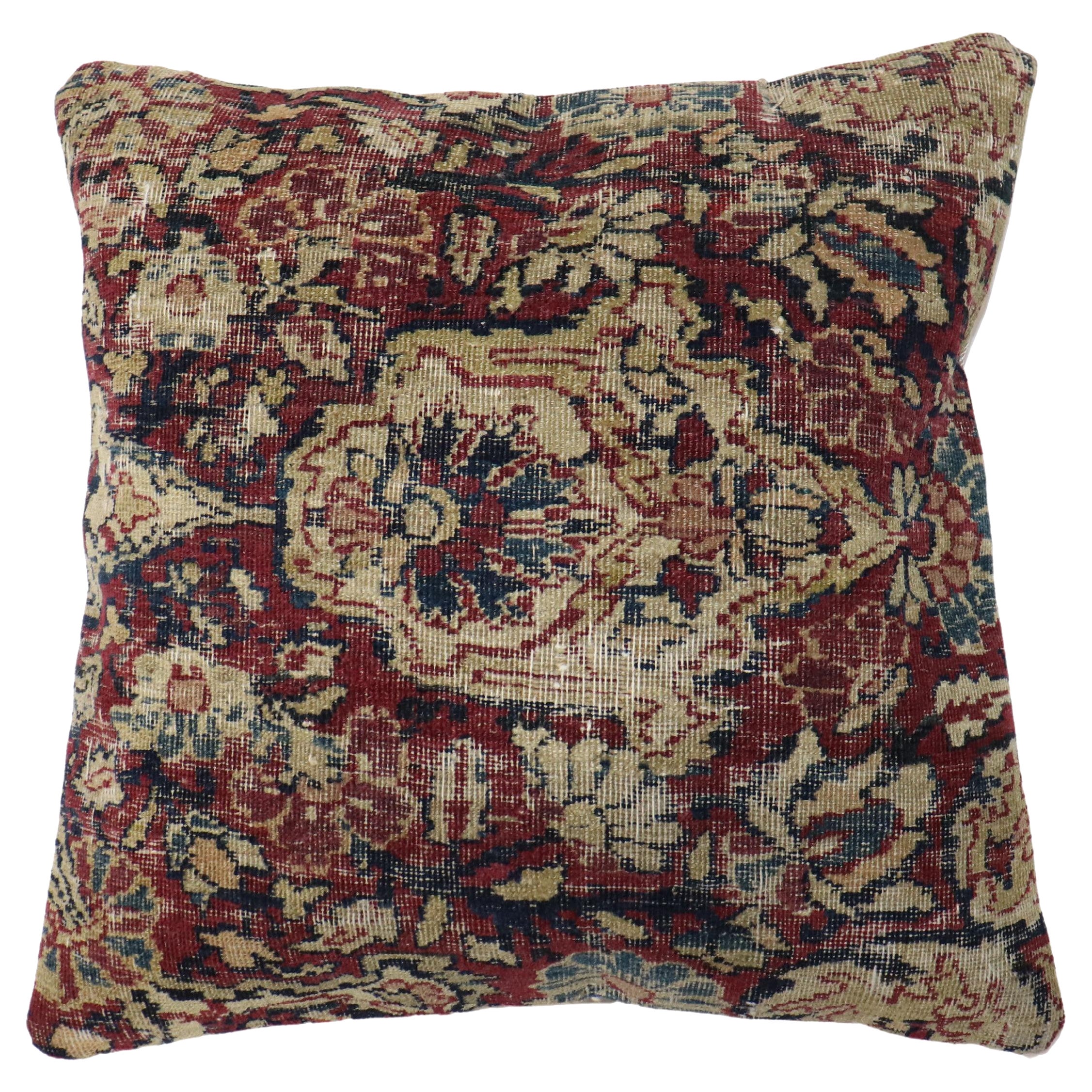 Persian Kerman Rug Pillow For Sale