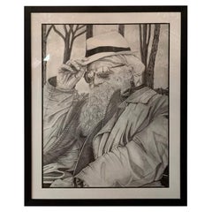 Large Portrait of a Man in Black and While Print, Signed and Numbered by Artist