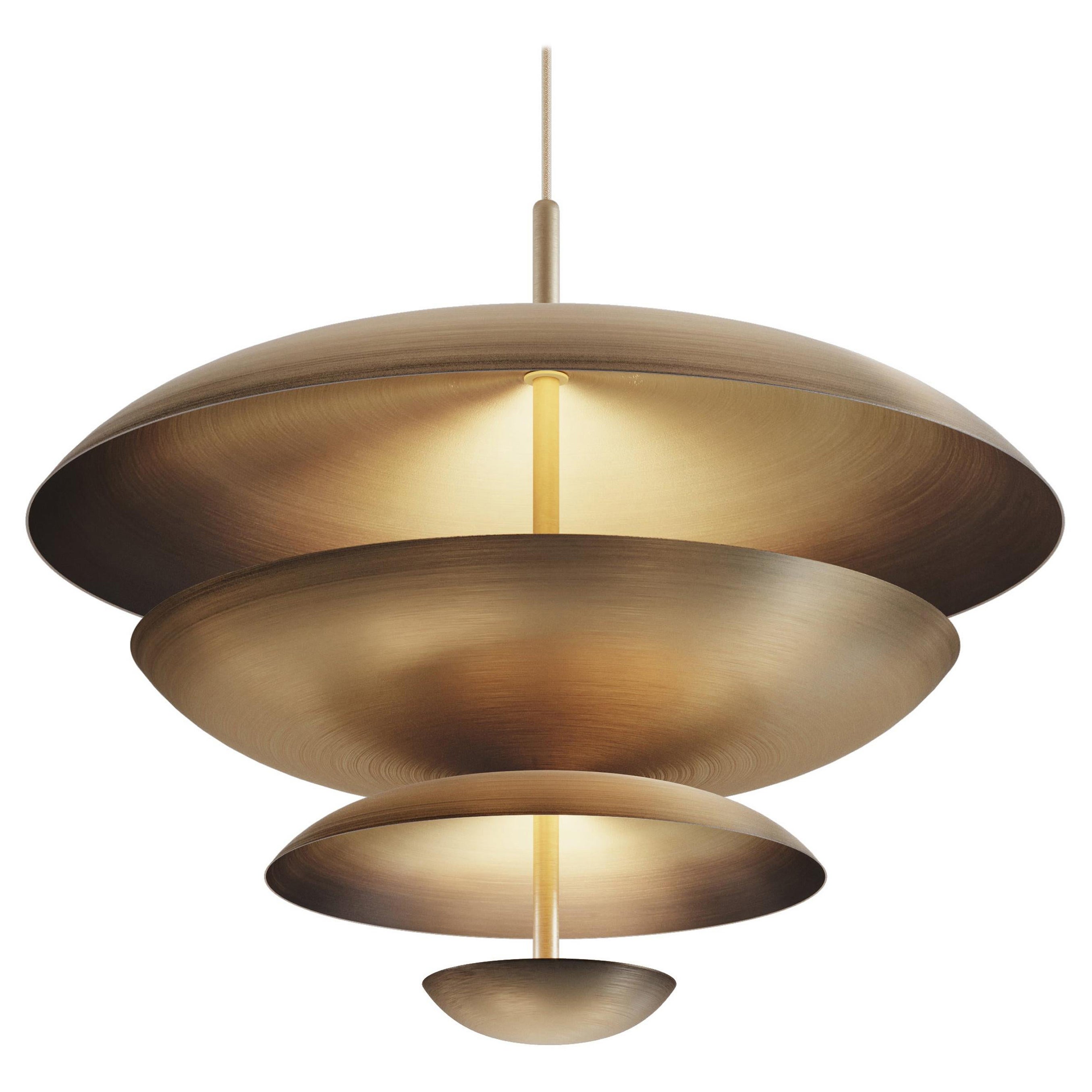 'Cosmic Ore Chandelier 70' Handmade Gradient Patinated Brass Ceiling Light