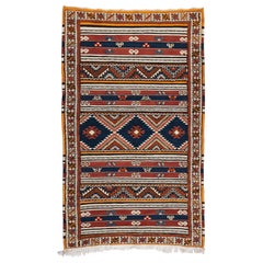 Vintage Moroccan Tribal Wool Rug or Carpet with Geometrical Design