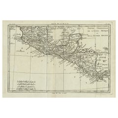 Antique French Engraving of Mexico with Lots of Details, c.1780