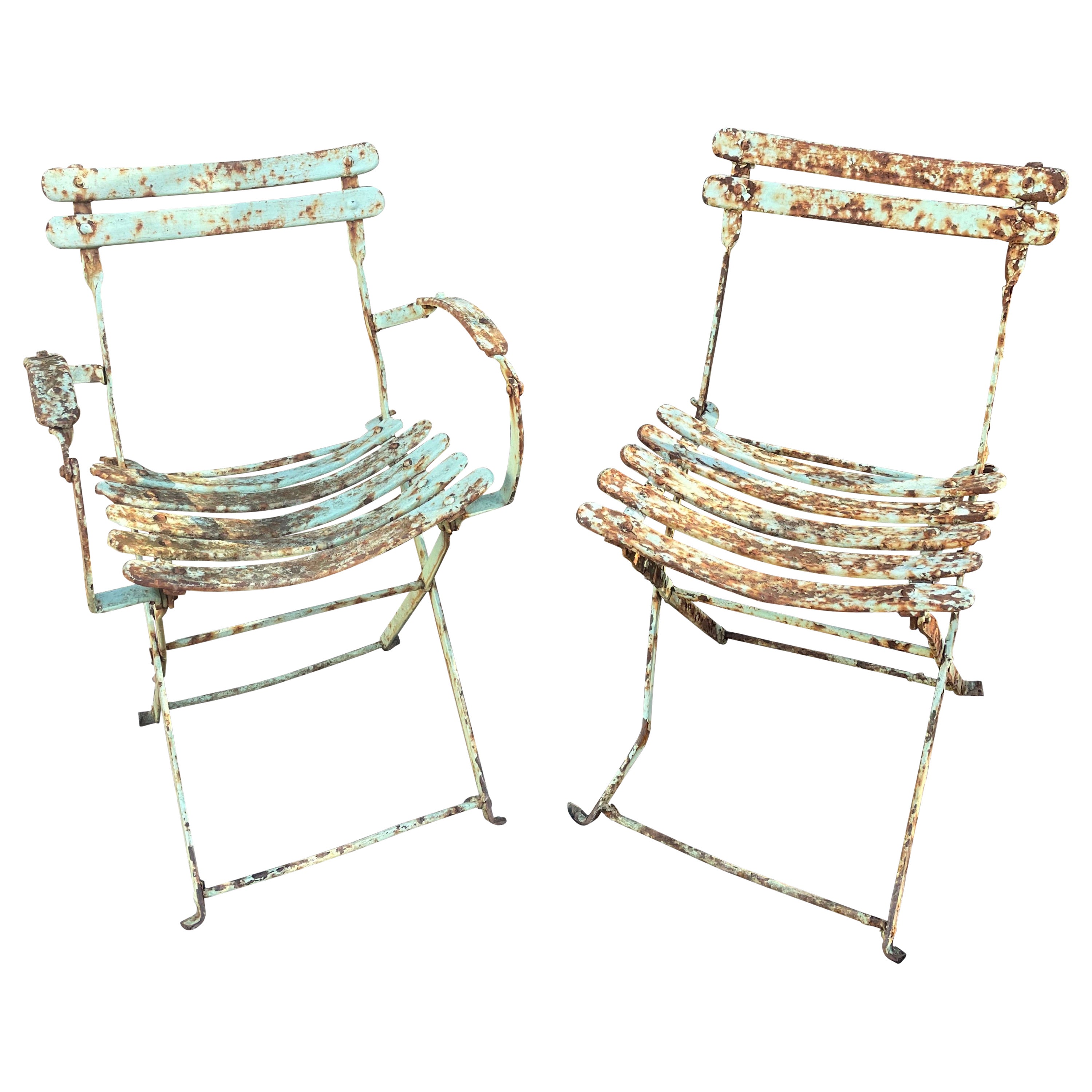 Two French 19th C Folding Children's Chairs For Sale