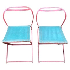 Rare Pair of French Art Deco Folding Fisherman's Chairs