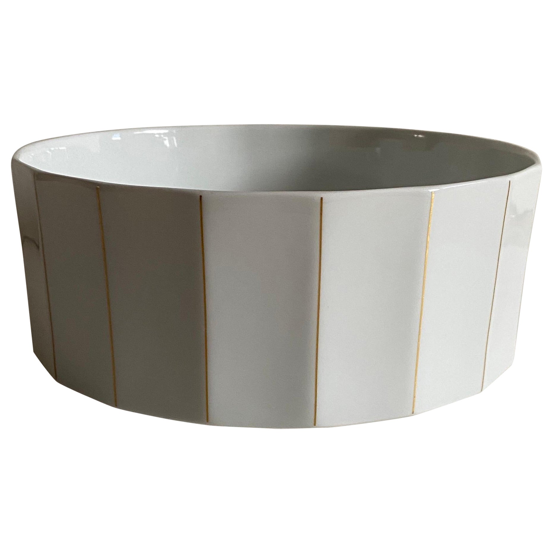 Tapio Wirkkala Rosenthal Germany Studio Line Polygon White & Gold Serving Bowl For Sale