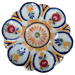 French Faience Oyster Plate Henriot Quimper, circa 1930