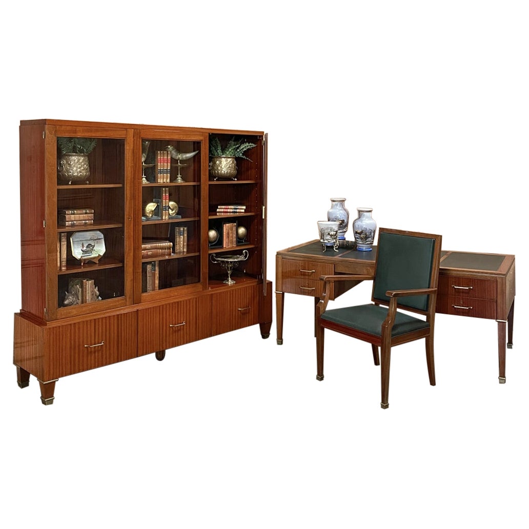 MidCentury Modern Desk with Bookcase Maple Wood Ico Parisi Style