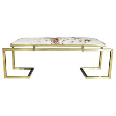 Scala Luxury "Clasp" Bench in Soild Brass and Hair on Hide Upholstery