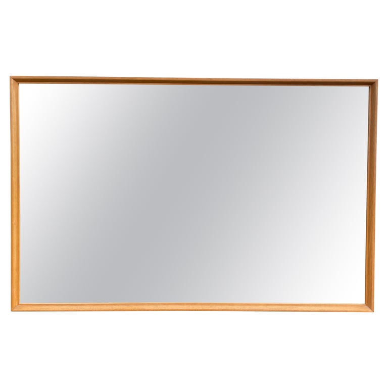 MidCentury Modern Solid White Oak Framed Large Wall Mirror For Sale at