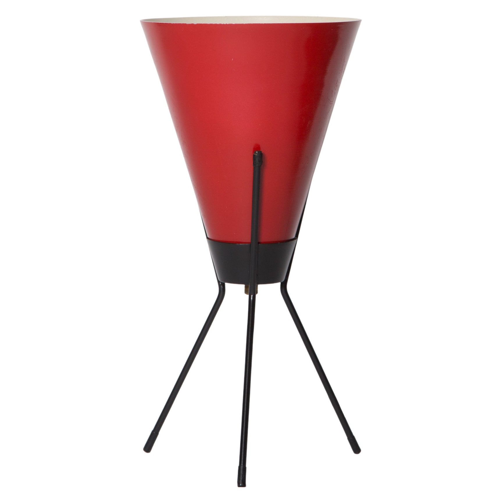 Rote Dreibein-Tischlampe „Vice Versa“, Stilux Milano zugeschrieben, 1960er Jahre