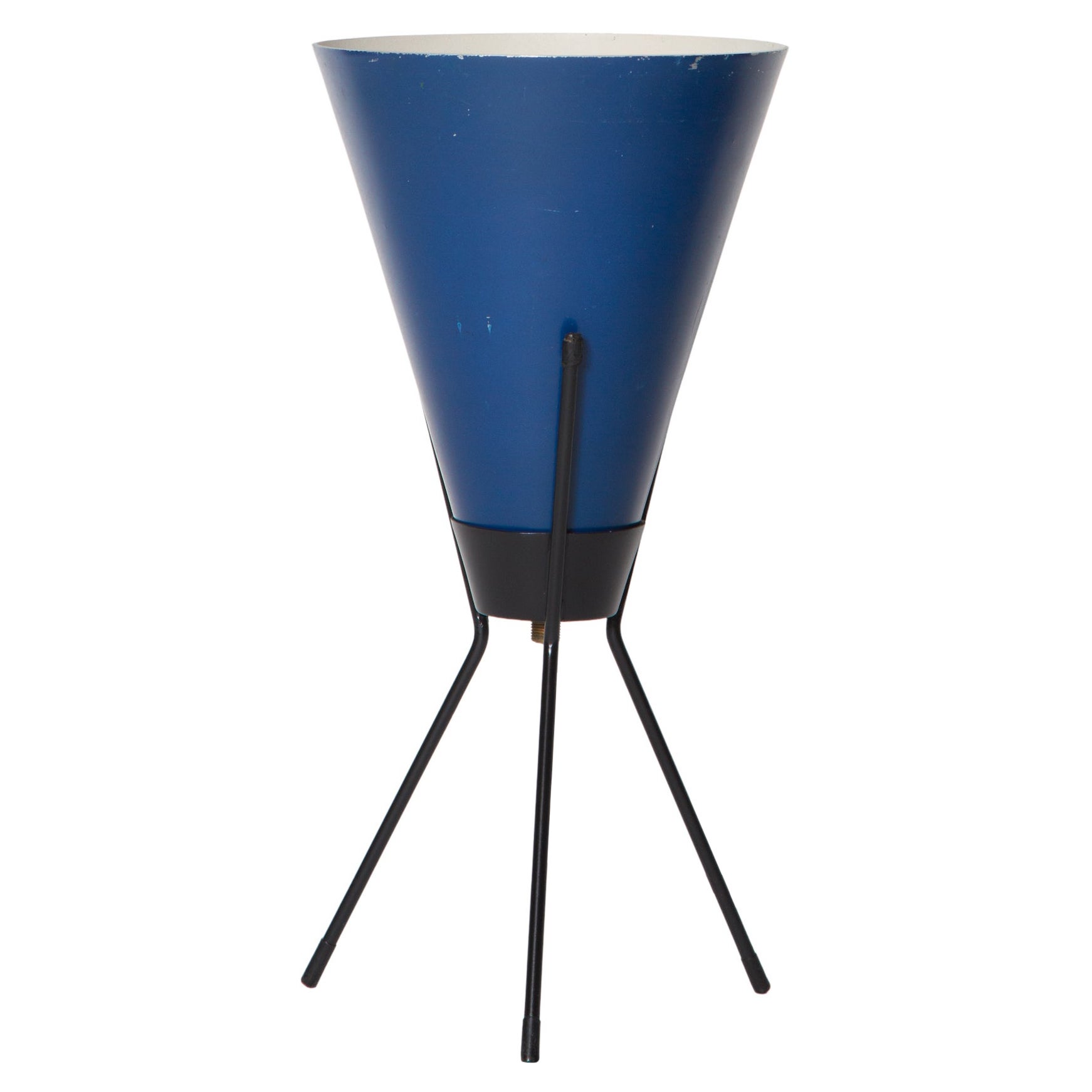 1960s Blue 'Vice Versa' Tripod Table Lamp Attributed to Stilux Milano For Sale