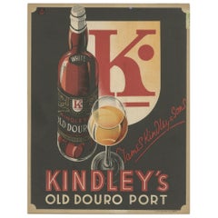 Lithograph on Carton Used Table-sta of James Kindley's Old Douro Port, c.1950