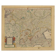 Carta geografica antica della parte occidentale dell'Europa centrale, 1680 ca.