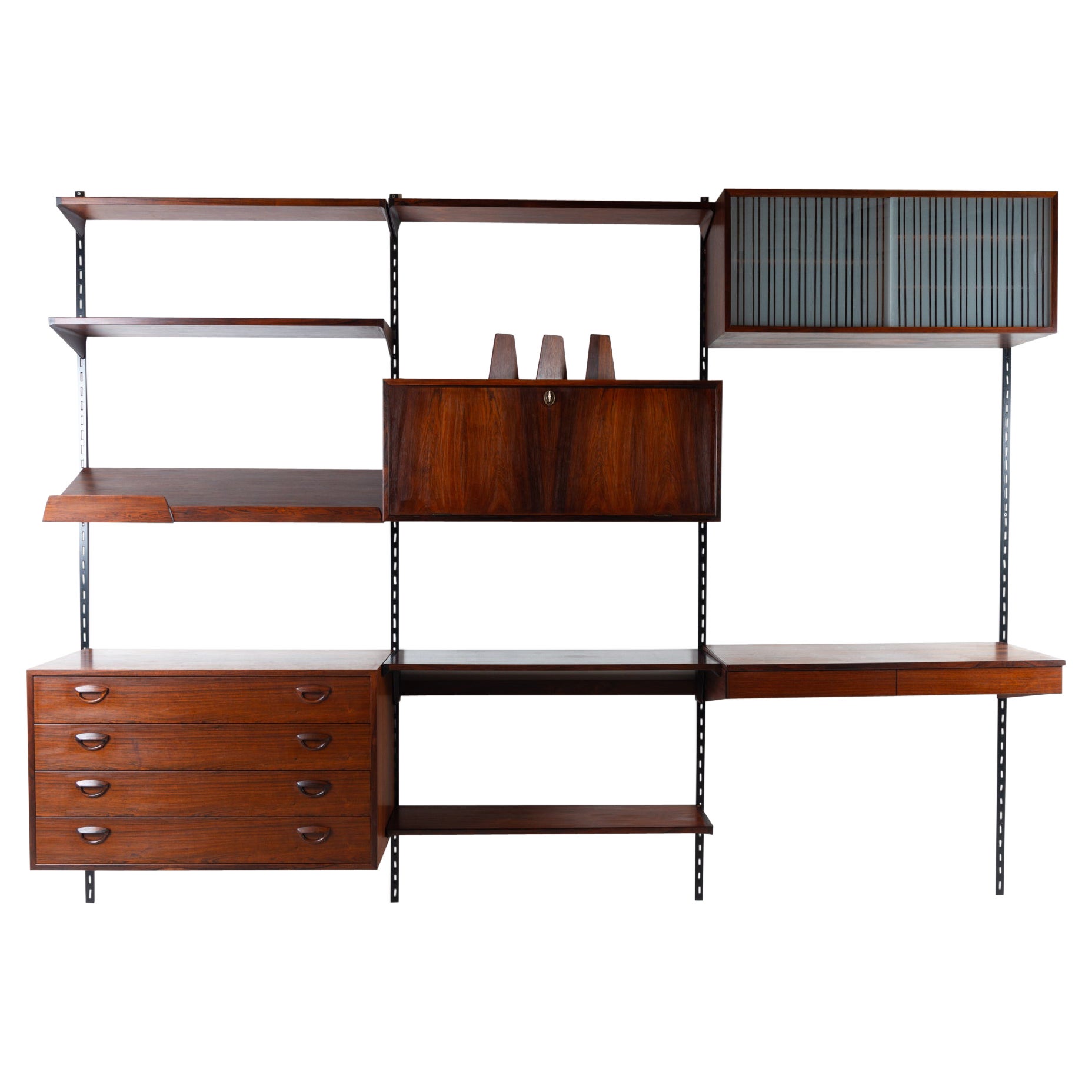 Vintage Danish Rosewood Wall Unit by Kai Kristiansen for FM 1960s