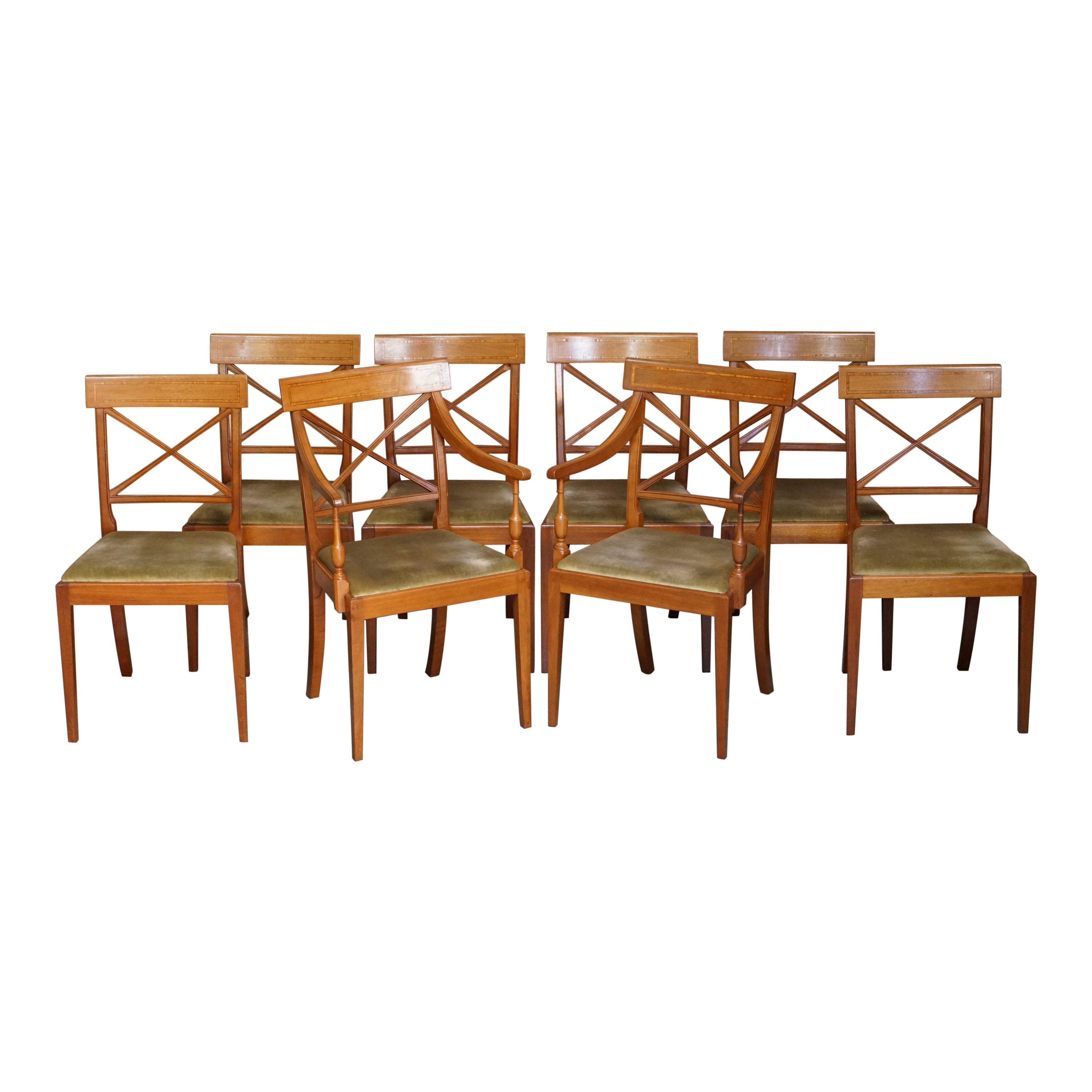 Set of Eight Handcrafted MidCentury Modern Clive Bacon Dining Chairs