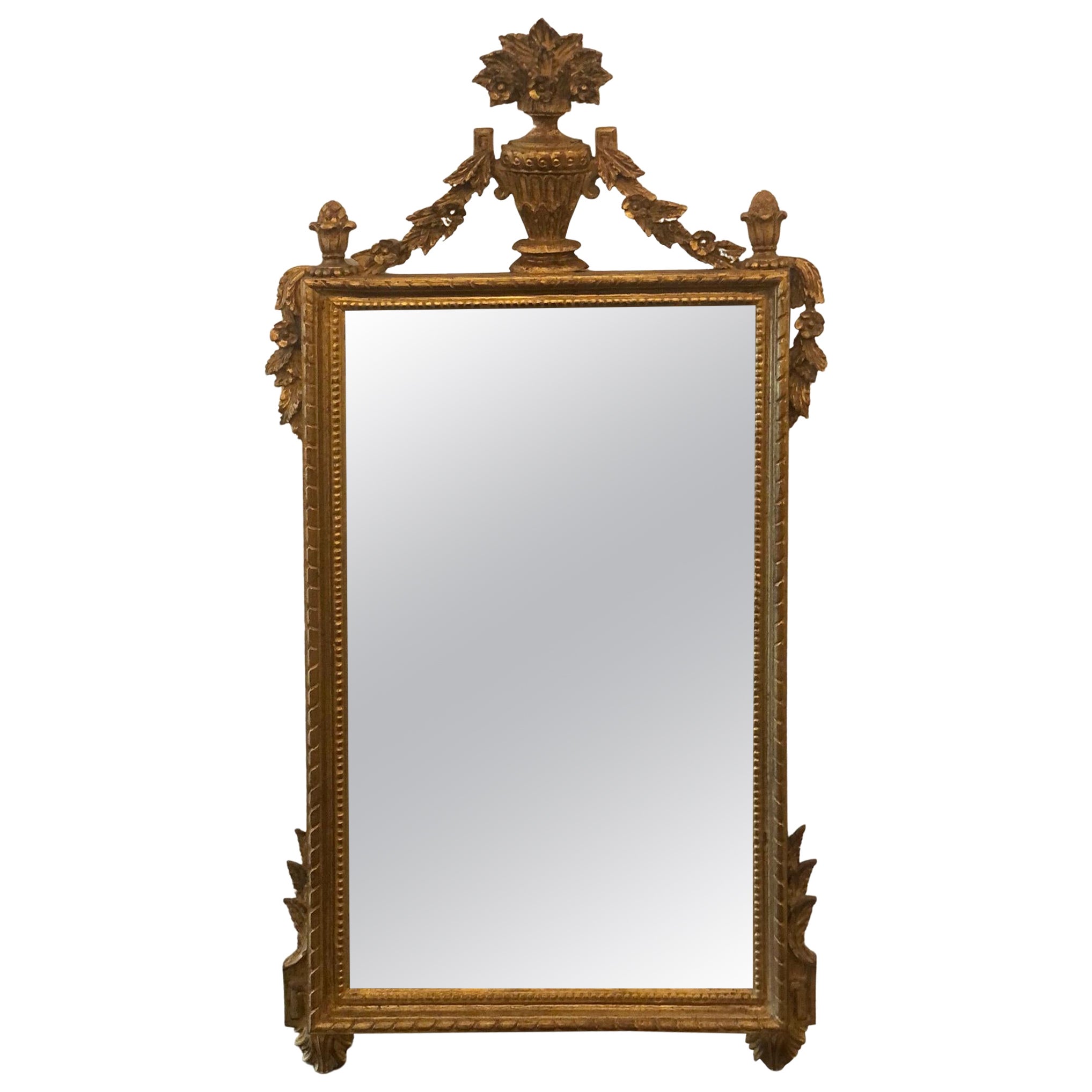 Miroir florentin italien en or doré