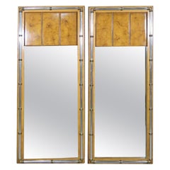 Pair of Faux Bamboo Wall Mirrors