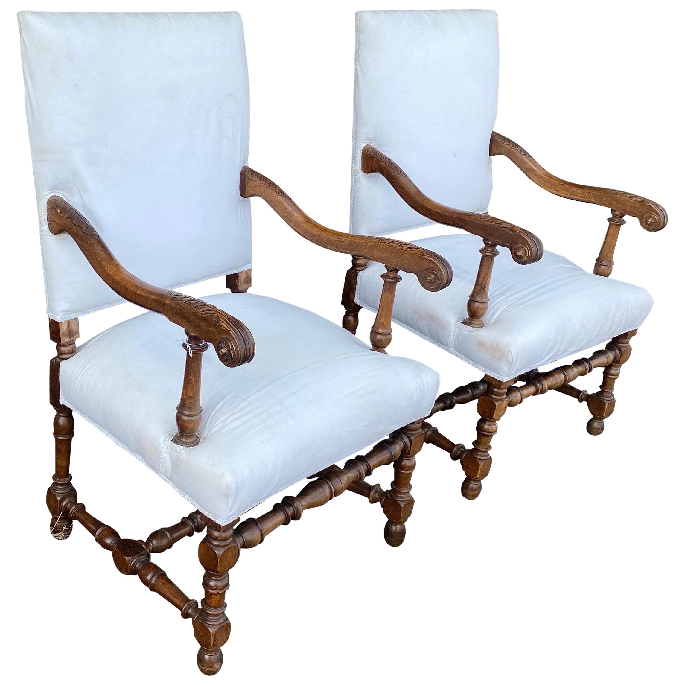 Pair of 19th Century Continental Arm Chairs