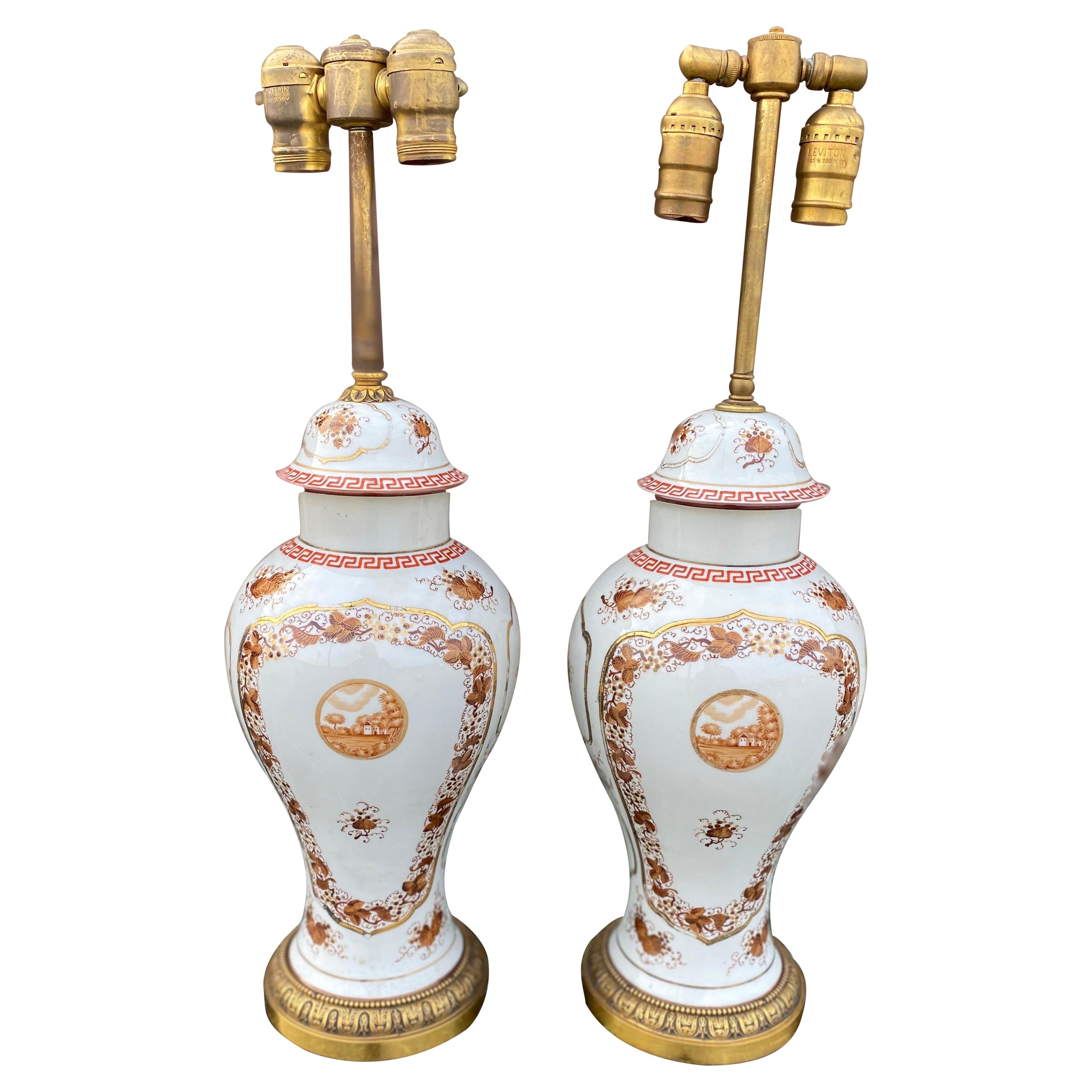 Chinese Export Based Mounted as Lamps, 19th Century