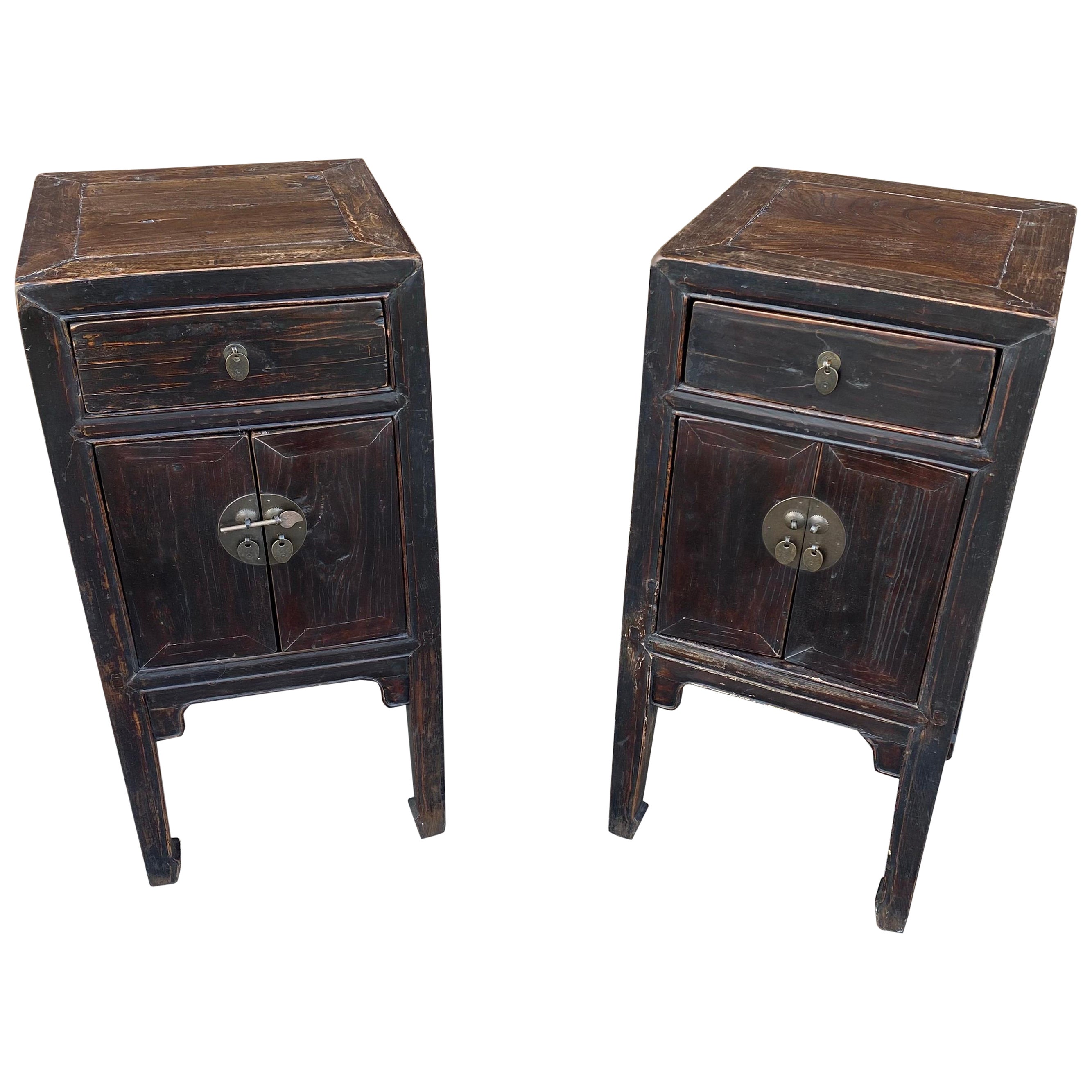 Great Pair of Chinese Hardwood Side Tables