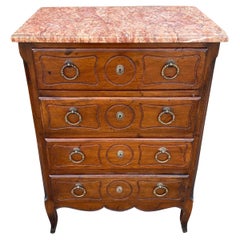 Antique 19th Century French Marble Top Bedside Chest