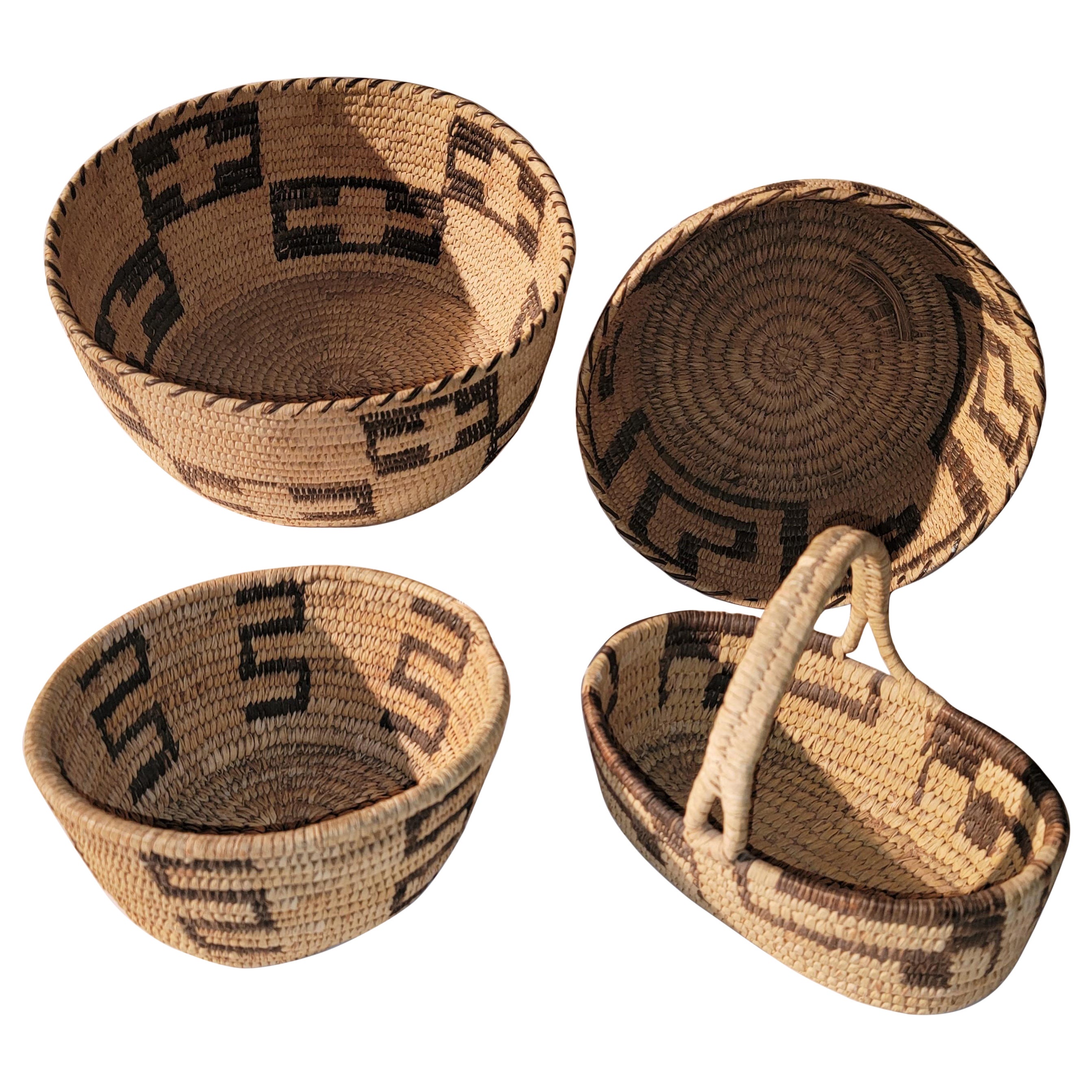 Collection of Geometric Pima Indian Baskets -4 For Sale