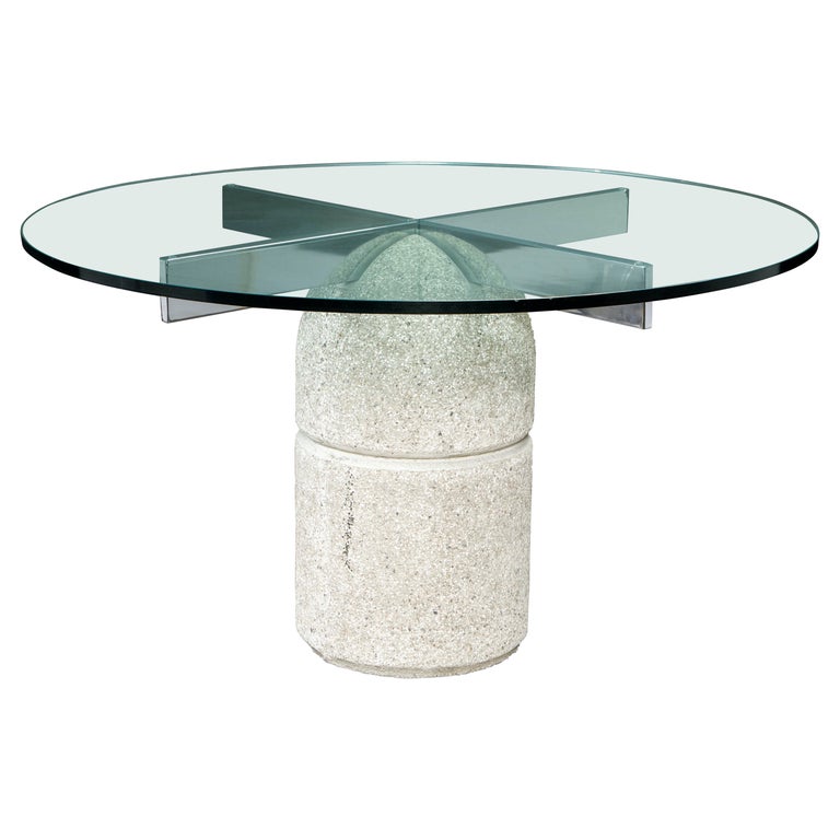 'Paracarro' Concrete Dining Table by Giovanni Offredi for Saporiti Italia, 1970s For Sale