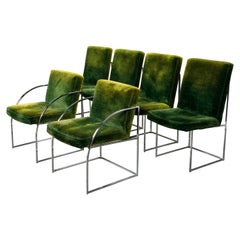 Chrome Dining Chairs by Milo Baughman for Thayer Coggin, Signed and Dated 1975