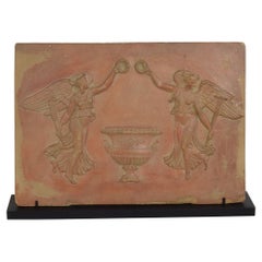 18th/ 19th Century French Neoclassical Terracotta Panel with Angels