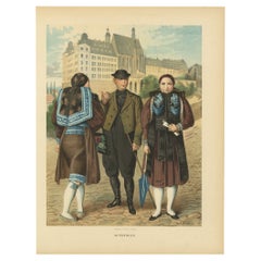 Costumes d'Altenburg, Kretschmer, Chromolithographie sur papier du 19ème siècle, 1870