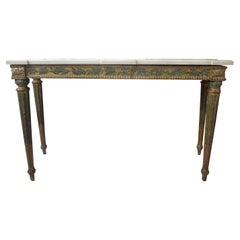 Italienischer Louis XVI Konsolentisch aus dem 18. Jahrhundert, bemalt und vergoldet