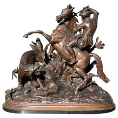 Charles Sauvageot, Regulates, Arabian Horseman Fighting the Tiger, 19th Century