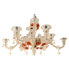 Exquisite Extra Large Murano Multi Color Glass Chandelier Made in Italy