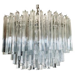 Mid-Century Sculptural Curved Camer Murano Glass Chandelier