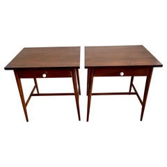 Pair of Matching Paul McCobb Planner Group Tables with Drawers Nightstands